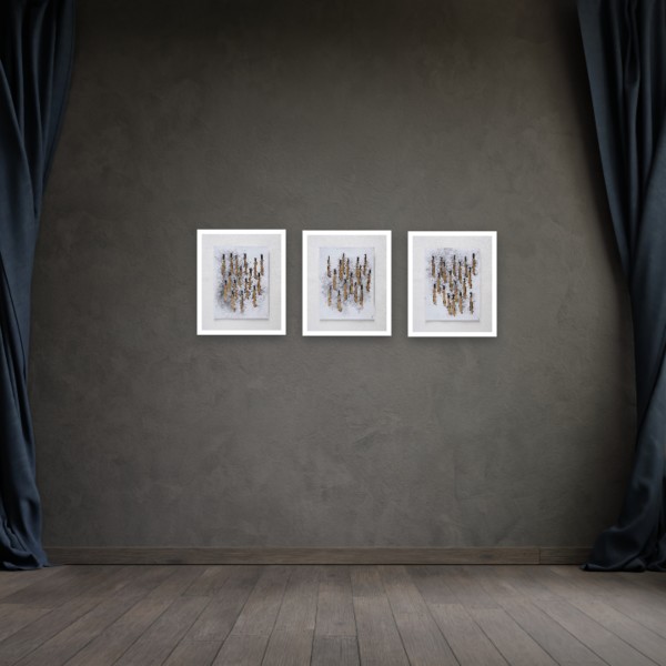 Estudio sonoro para Instrumento (representación gráfica del sonido de los machetes al chocar entre sí) (3 dibujos #124, #126 y #130) by Miguel Rodriguez Sepulveda