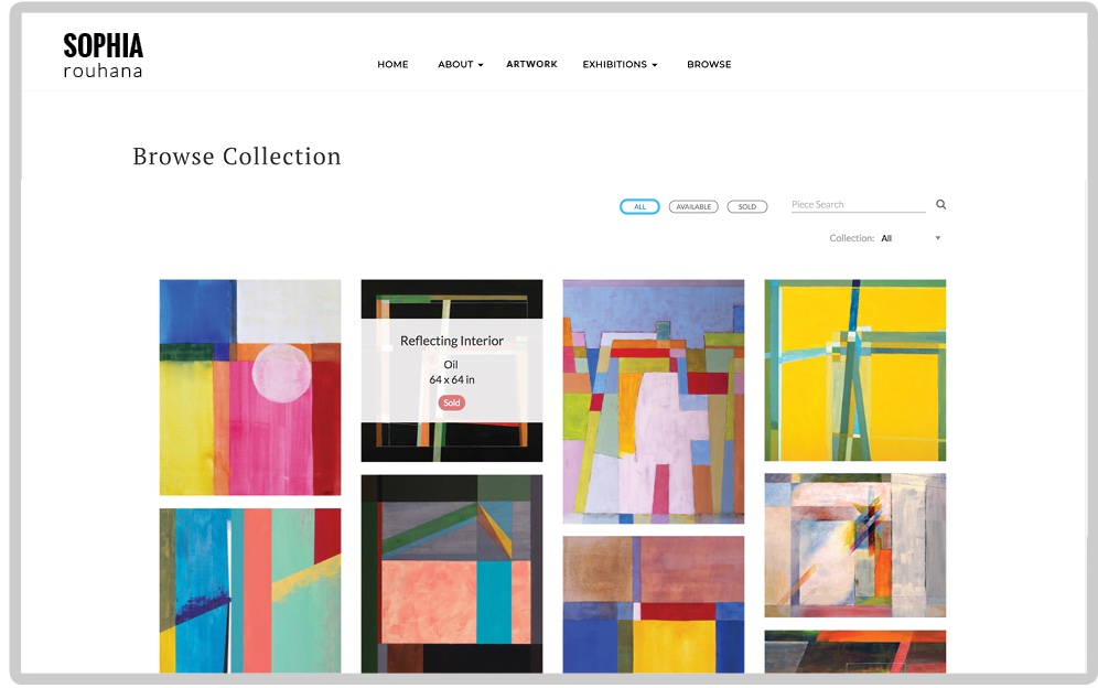Website integration example showing embedded portfolio