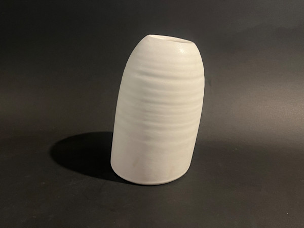 White ceramic ikebana vase