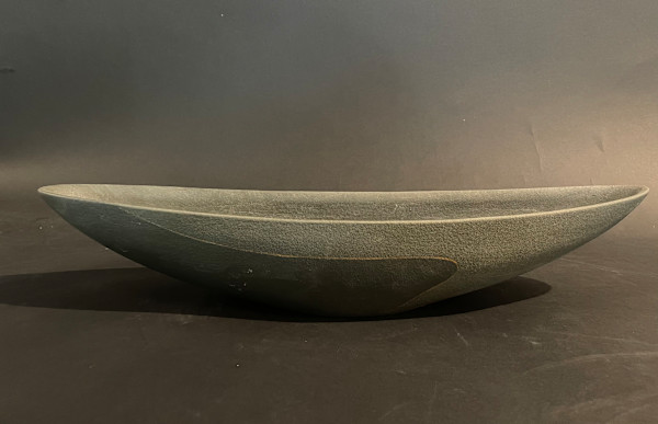 Two-tone grey ceramic ikebana vase