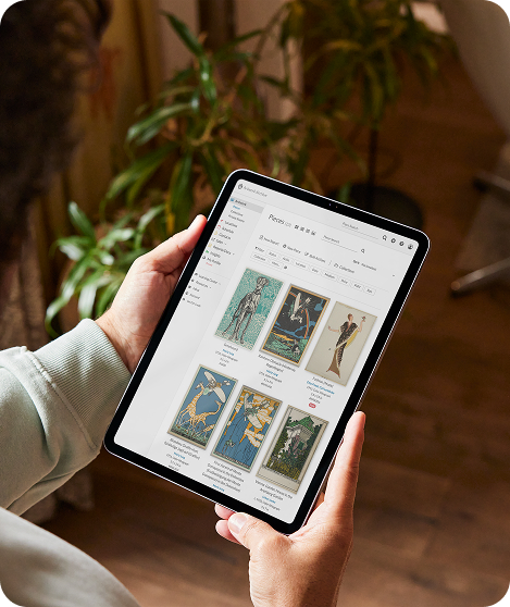 iPad showing Artwork Archive interface