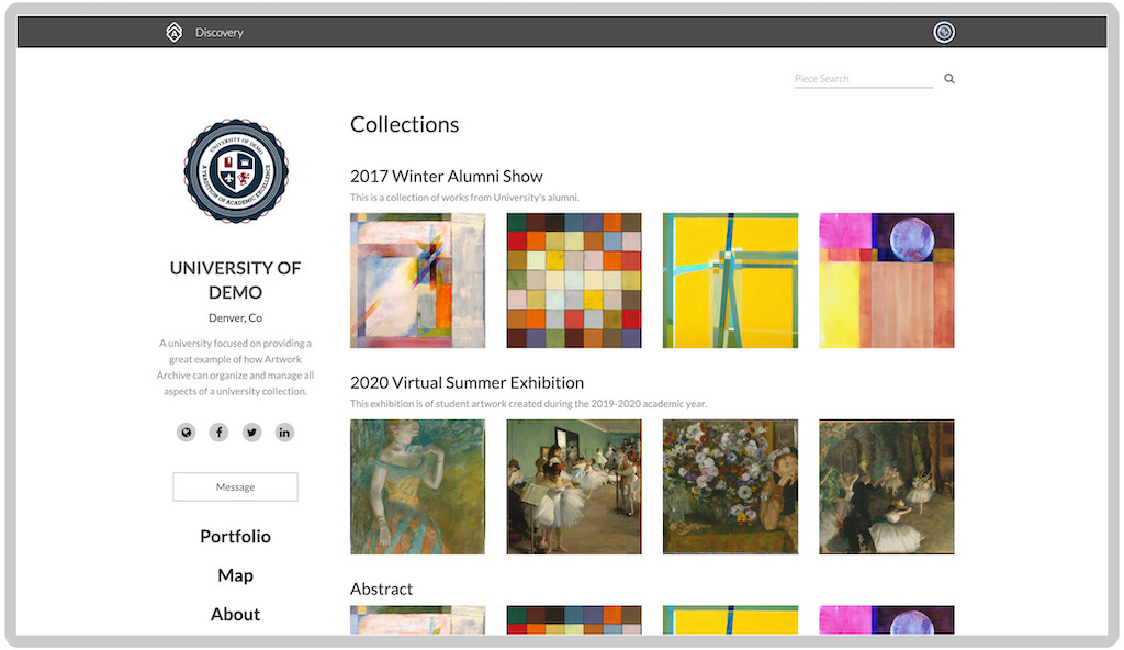 Organization public profile view