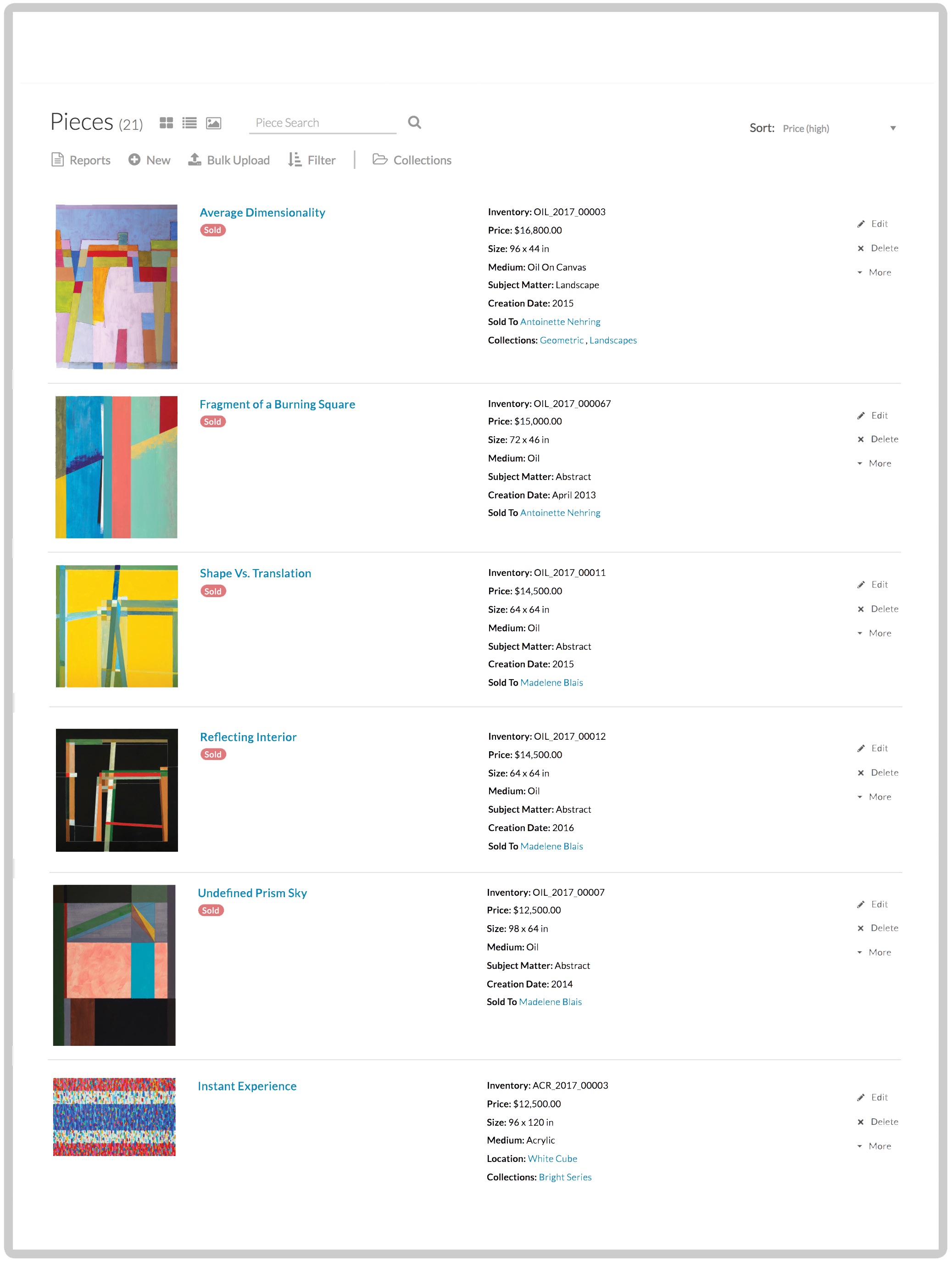 Artwork assignment interface for tracking locations
