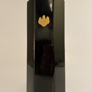 Octagonal black lacquer vase