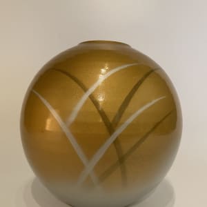 Globular ceramic decorative vase
