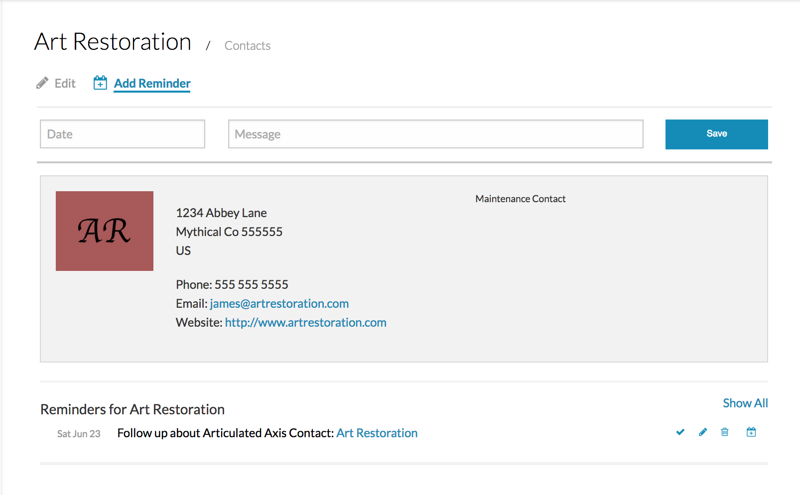 Collector schedule calendar view
